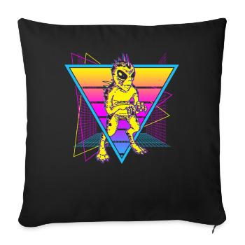 Chupacabra Crypto Cryptozoology Retro - Sofa pillowcase 17,3'' x 17,3'' (45 x 45 cm) - black - Front