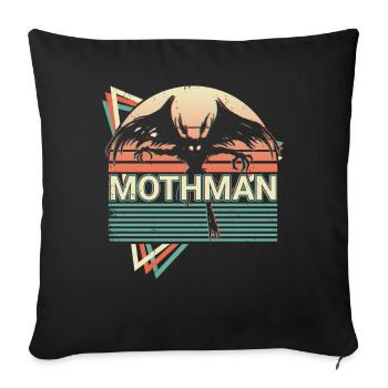 Mothman Crypto Cryptozoologie Rétro - Housse de coussin décorative 45 x 45 cm - noir - Devant