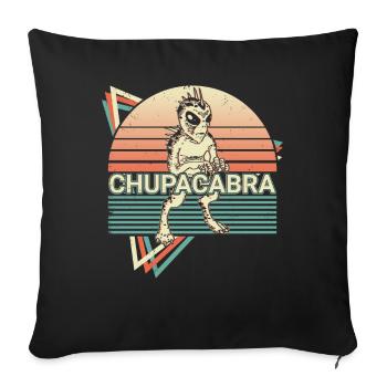 Chupacabra Crypto Cryptozoology Retro - Sofa pillowcase 17,3'' x 17,3'' (45 x 45 cm) - black - Front