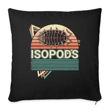 Isopods Retro Vaporwave - Sofa pillowcase 17,3'' x 17,3'' (45 x 45 cm) - black - Front