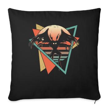 Mothman Crypto Cryptozoology Retro - Sofa pillowcase 17,3'' x 17,3'' (45 x 45 cm) - black - Front