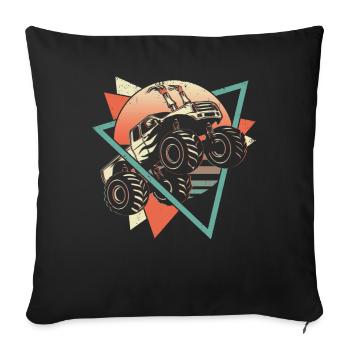Monster Truck Retro - Sofa pillowcase 17,3'' x 17,3'' (45 x 45 cm) - black - Front