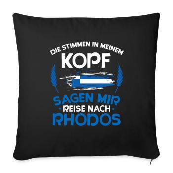 Rhodos - Sofakissenbezug 45 x 45 cm - Schwarz - Vorne
