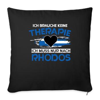 Rhodos - Sofakissenbezug 45 x 45 cm - Schwarz - Vorne