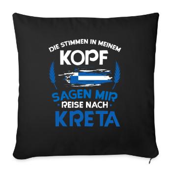 Kreta - Sofakissenbezug 45 x 45 cm - Schwarz - Vorne