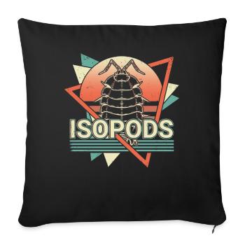 Isopods Retro Vaporwave - Sofa pillowcase 17,3'' x 17,3'' (45 x 45 cm) - black - Front