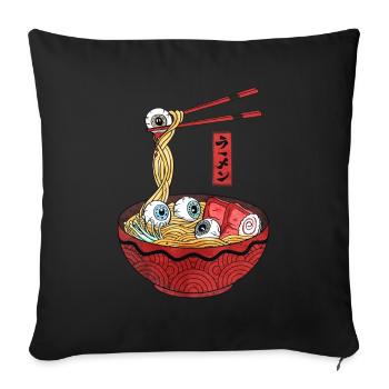 Weirdcore Aesthetic Japanese Ramen Eyeballs - Sofa pillowcase 17,3'' x 17,3'' (45 x 45 cm) - black - Front