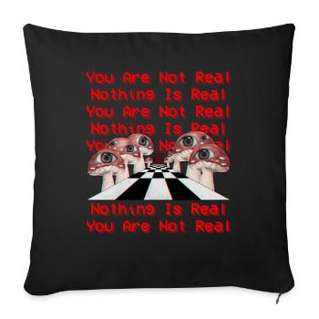 Weirdcore Aesthetic Mushroom Eyes - Sofa pillowcase 17,3'' x 17,3'' (45 x 45 cm) - black - Front