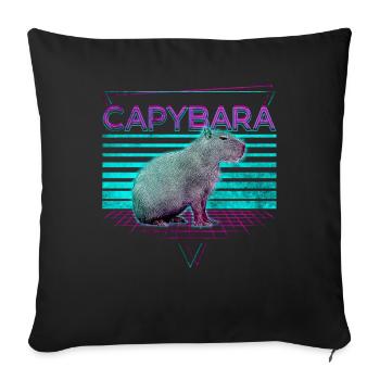 Capybara Rétro - Housse de coussin décorative 45 x 45 cm - noir - Devant