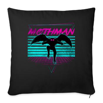 Mothman Krypto Kryptozoologie Retro - Sofakissenbezug 45 x 45 cm - Schwarz - Vorne