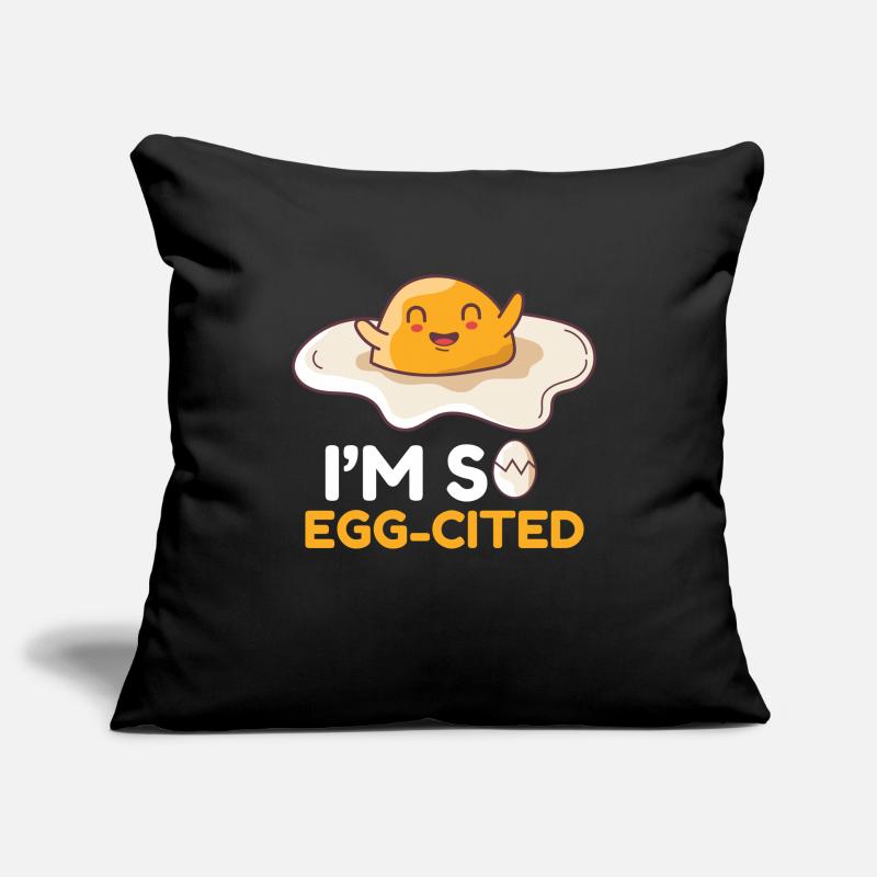 Egg Egg I ́M So Egg-Cited Breakfast Morning Sofa pillowcase 17,3'' x 17,3'' (45 x 45 cm)