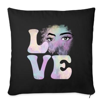 Cosmetologist Cosmetology Makeup Eyelashes - Sofa pillowcase 17,3'' x 17,3'' (45 x 45 cm) - black - Front