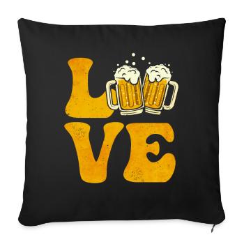 Biertrinker Trinker - Sofakissenbezug 45 x 45 cm - Schwarz - Vorne