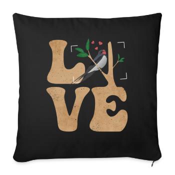 Photographie d’oiseaux Photographe d’oiseaux - Housse de coussin décorative 45 x 45 cm - noir - Devant