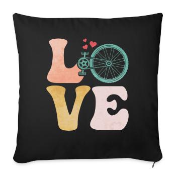 Cycling Bikers - Sofa pillowcase 17,3'' x 17,3'' (45 x 45 cm) - black - Front
