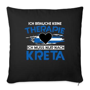 Kreta - Sofakissenbezug 45 x 45 cm - Schwarz - Vorne