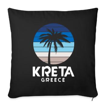 Kreta - Sofakissenbezug 45 x 45 cm - Schwarz - Vorne