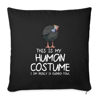 Perlhühner Perlhuhn Pintade - Housse de coussin décorative 45 x 45 cm - noir - Devant