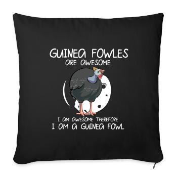 Perlhühner Perlhuhn Pintade - Housse de coussin décorative 45 x 45 cm - noir - Devant