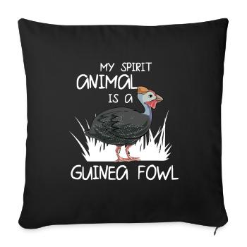 Perlhühner Perlhuhn Pintade - Housse de coussin décorative 45 x 45 cm - noir - Devant