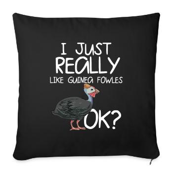 Perlhühner Perlhuhn Pintade - Housse de coussin décorative 45 x 45 cm - noir - Devant