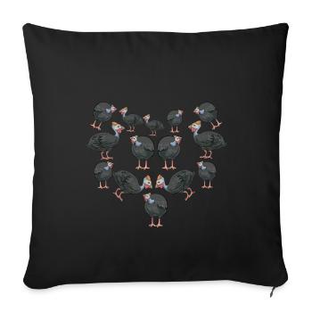 Perlhühner Perlhuhn Pintade - Housse de coussin décorative 45 x 45 cm - noir - Devant