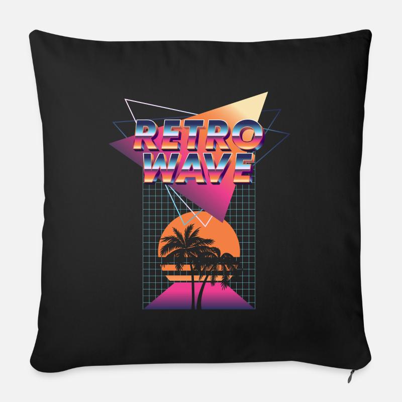 Retrowave Synthesizer Musik Synthi Retro - Sofakissenbezug 45 x 45 cm - Schwarz