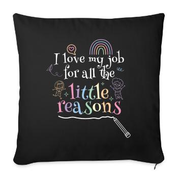 Little Reasons Teacher Teacher School - Sofa pillowcase 17,3'' x 17,3'' (45 x 45 cm) - black - Front