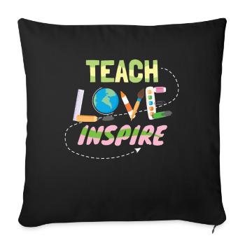 Tech Love Inspire Teacher Teacher School - Sofa pillowcase 17,3'' x 17,3'' (45 x 45 cm) - black - Front