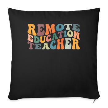 Groovy Remote Education Teacher Fernunterricht - Sofakissenbezug 45 x 45 cm - Schwarz - Vorne