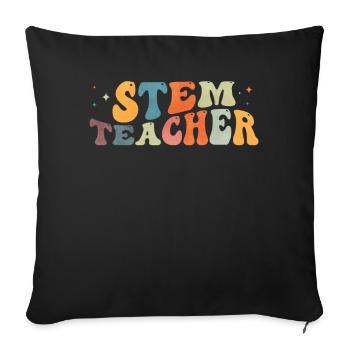 Groovy Stem Teacher - Sofa pillowcase 17,3'' x 17,3'' (45 x 45 cm) - black - Front