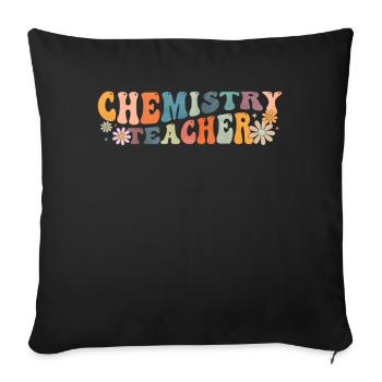 Groovy Chemistry Teacher Chemist Periodic Table - Sofa pillowcase 17,3'' x 17,3'' (45 x 45 cm) - black - Front