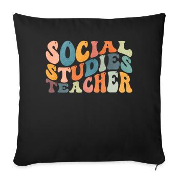 Groovy Social Studies Teacher History Lesson - Sofa pillowcase 17,3'' x 17,3'' (45 x 45 cm) - black - Front