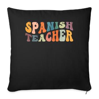 Groovy Spanish Teacher Maestra Bilingual Teacher - Sofa pillowcase 17,3'' x 17,3'' (45 x 45 cm) - black - Front