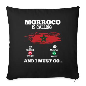 Maroc - Housse de coussin décorative 45 x 45 cm - noir - Devant