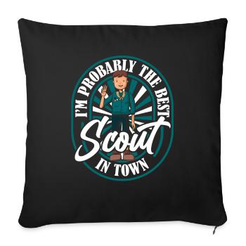 Insigne scout - Housse de coussin décorative 45 x 45 cm - noir - Devant