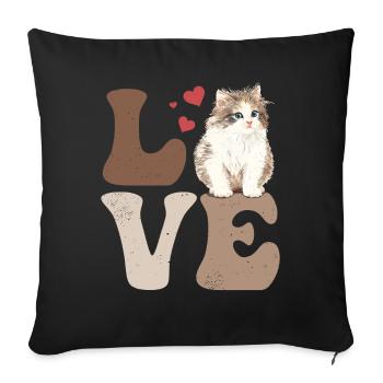 Burmese cat - Sofa pillowcase 17,3'' x 17,3'' (45 x 45 cm) - black - Front