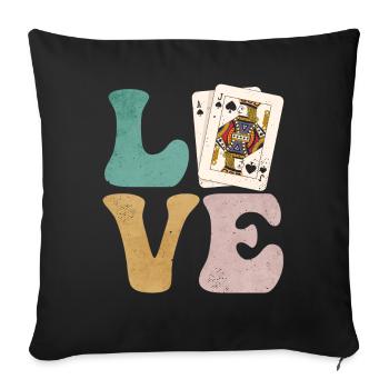 Blackjack Gambling Cards - Sofa pillowcase 17,3'' x 17,3'' (45 x 45 cm) - black - Front