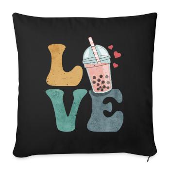 Boba Tea Bubble Tea Milk Tea - Sofa pillowcase 17,3'' x 17,3'' (45 x 45 cm) - black - Front
