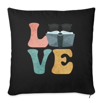 Book Readers Read Bookworm - Sofa pillowcase 17,3'' x 17,3'' (45 x 45 cm) - black - Front