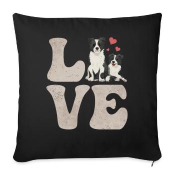 Border Collie Dog - Sofa pillowcase 17,3'' x 17,3'' (45 x 45 cm) - black - Front