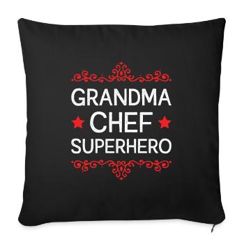Grand-mère Super-héros - Housse de coussin décorative 45 x 45 cm - noir - Devant