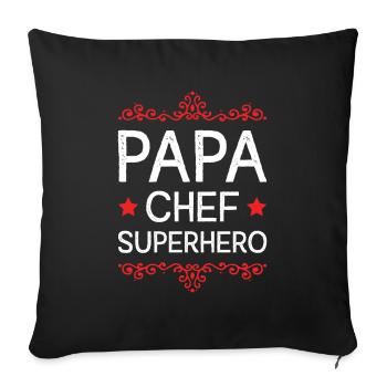 Papa Super-héros Papa - Housse de coussin décorative 45 x 45 cm - noir - Devant
