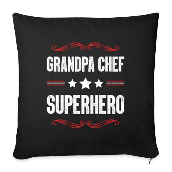 Grand-père Super-héros - Housse de coussin décorative 45 x 45 cm - noir - Devant