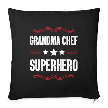 Grand-mère Super-héros - Housse de coussin décorative 45 x 45 cm - noir - Devant