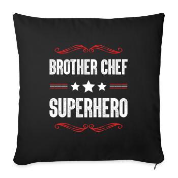 Brother Super-héros - Housse de coussin décorative 45 x 45 cm - noir - Devant