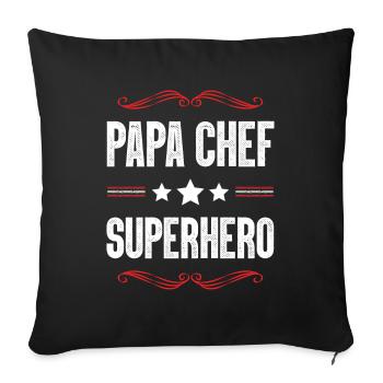 Papa Super-héros Papa - Housse de coussin décorative 45 x 45 cm - noir - Devant