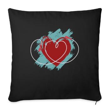 Jump Rope Heart Rope Jumping Rope Jumping - Sofa pillowcase 17,3'' x 17,3'' (45 x 45 cm) - black - Front