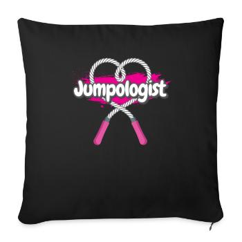 Jumpologist Girl Seilspringen Seilhüpfen - Sofakissenbezug 45 x 45 cm - Schwarz - Vorne
