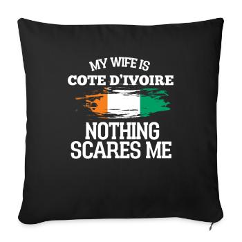 Ivory Coast Wife - Sofa pillowcase 17,3'' x 17,3'' (45 x 45 cm) - black - Front